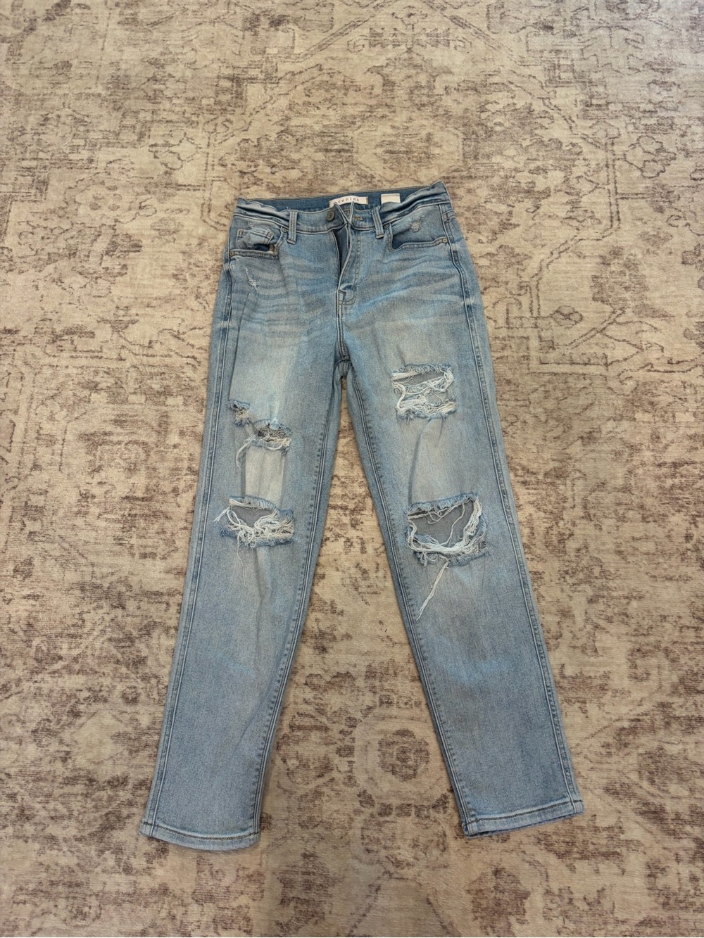 Women's Trendy Von Maur Eunina Light Blue Size 5 High Rise Boyfriend Jeans